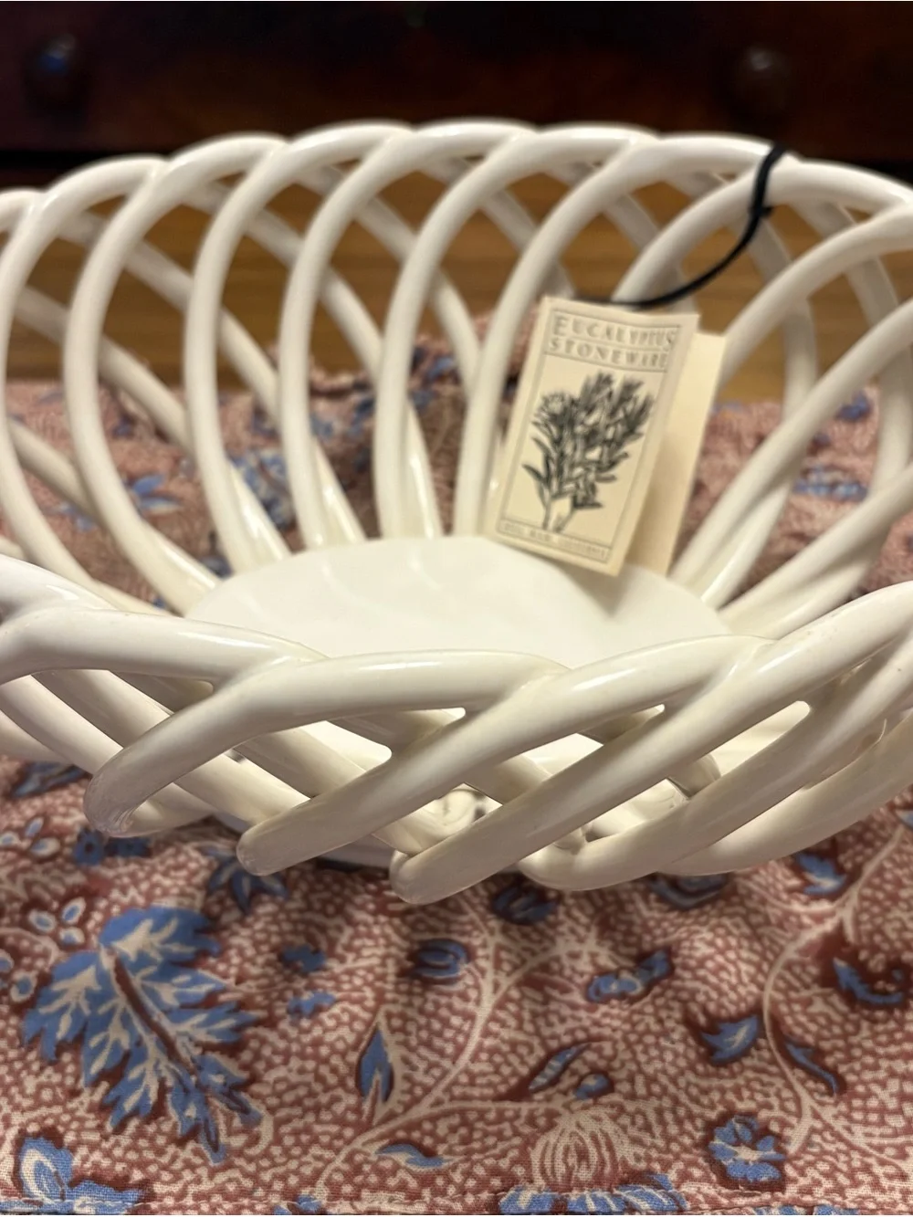 Eucalyptus Stoneware by Williams Sonoma Woven Bread Basket